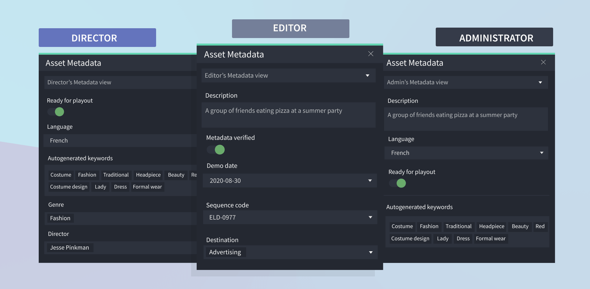 Metadata views in iconik